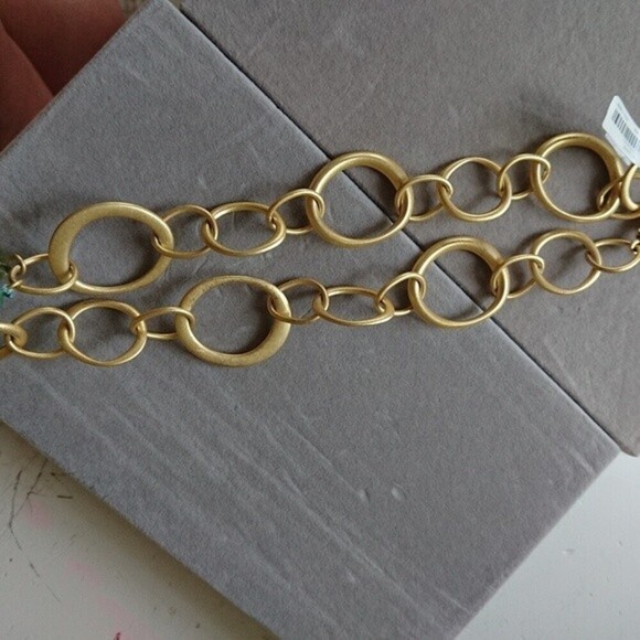 Banana republic double layer green & gold bold statement necklace - Picture 11 of 13